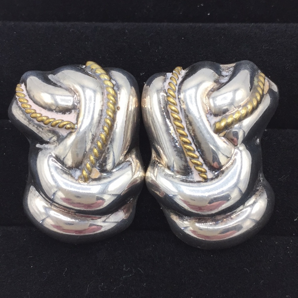 Sterling Silver Classic Knot Pierced Earrings